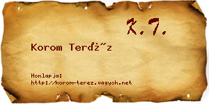 Korom Teréz névjegykártya